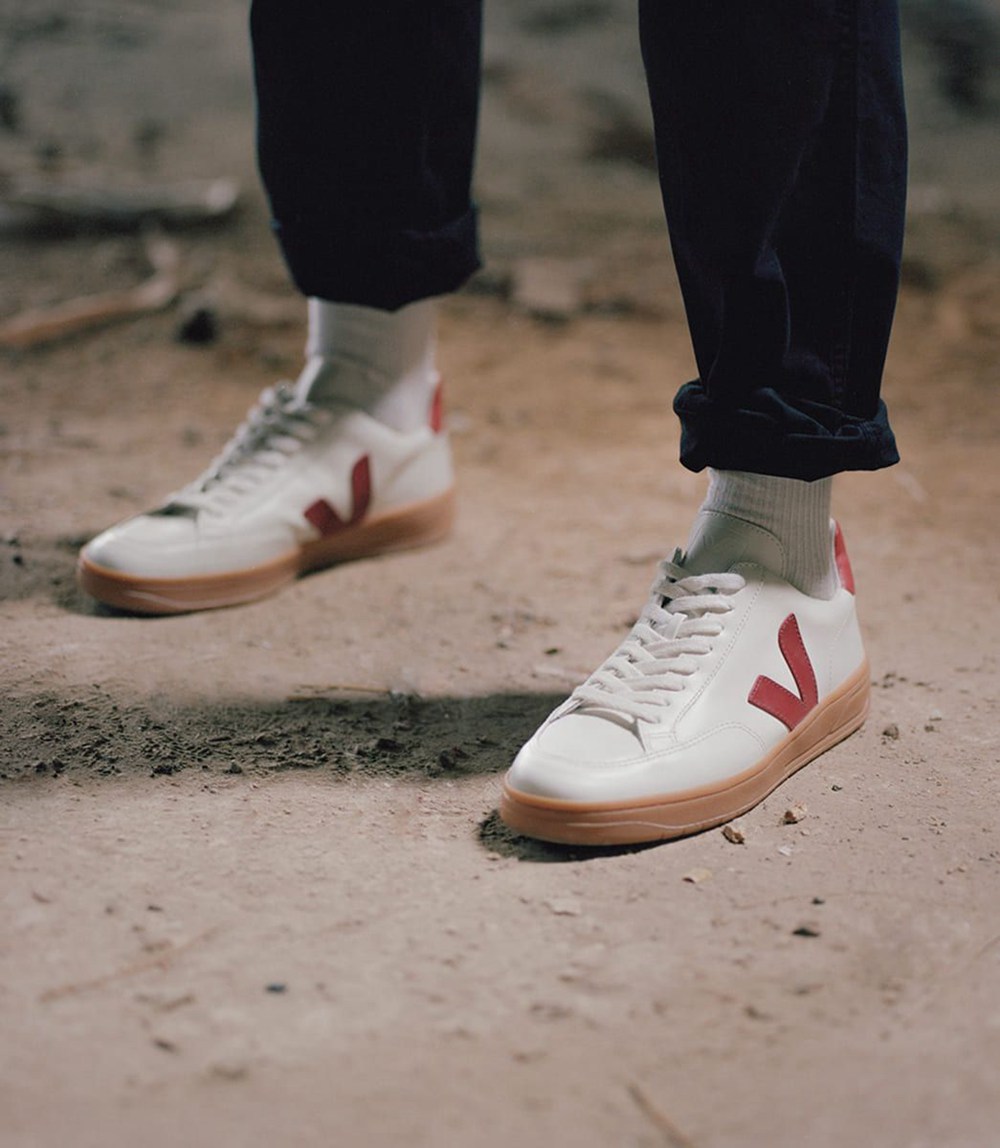 Veja Trainers Mens White - V-12 Leather - QHRZ-94280